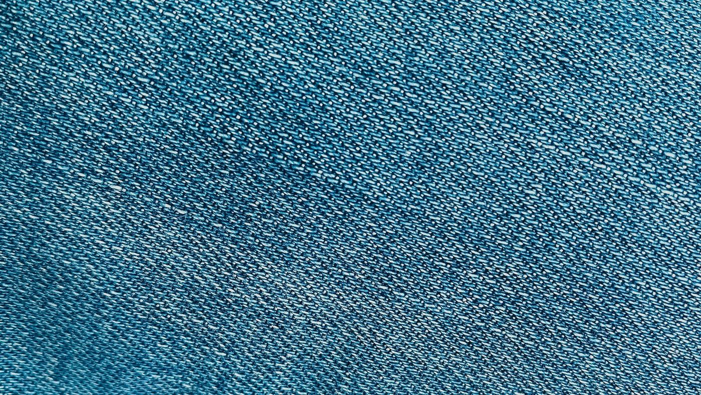 Home Blue denim fabric weave in close-up